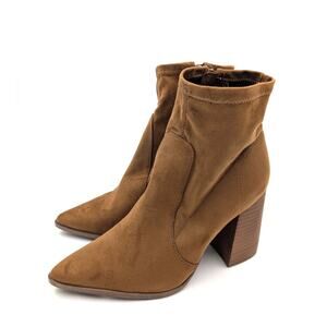 Steve Madden Touchdown Ankle Booties Side Zip Women's Brown Size US8M EU39